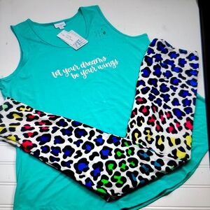 Lularoe 2xl tank top/ TC leggings outfit